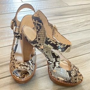 COACH Platform embossed leather heels